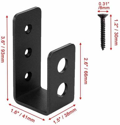 OEM Custom Black Powder Coated Stamping Metal U Shape Door Barricade Brackets (Επεξεργασμένο μαύρο σκόνη επικαλυμμένο με σφραγίδα)