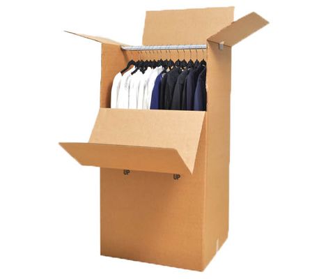 Custom Removable Hanging Rod Suitable for Hanging Clothes Cardboard Wardrobe Moving Box